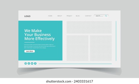 Illustration modern business web page landing page design template