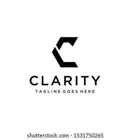 Illustration modern C sign geometric logo design template