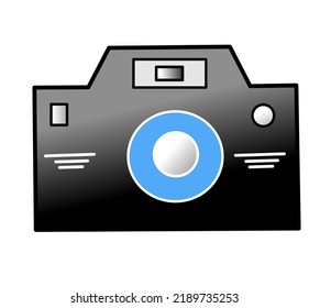 illustration of a modern camera on a white background.