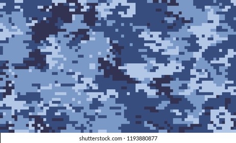 illustration of modern camouflage pattern in digital pixels
