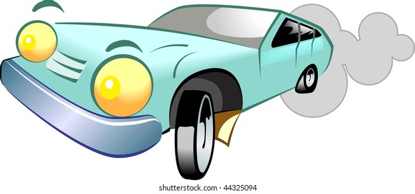 Illustration of modern car with doom	