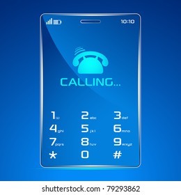 illustration of modern cell phone showing calling