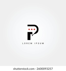 Illustration modern Chat bubble talk line with letter P sign icon logo design vector