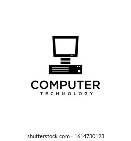Illustration Modern clean computer logo template design icon
