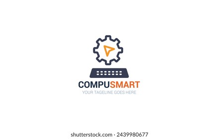 Illustration Modern clean computer logo template design icon

