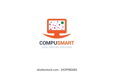 Illustration Modern clean computer logo template design icon
