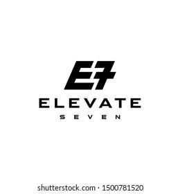 Illustration of modern and clean E7 markings for technology companies
logo design