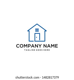 Illustration of a modern and clean house sign logo design