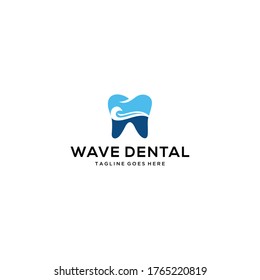 Illustration of modern and clean teeth markings with beautiful waves inside.