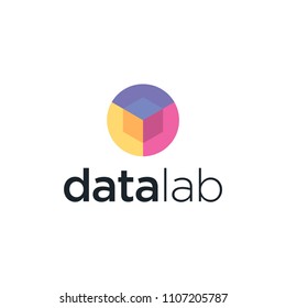 Illustration modern colorful Data lab modern logo design inspiration