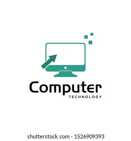 Illustration modern computer with a click arrow  on the screen.