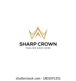 Illustration modern Crown jewelry luxury geometric logo design