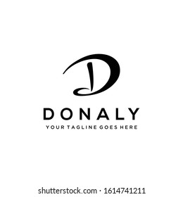 Illustration modern D sign luxury elegant logo design