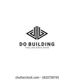 Illustration modern D,B building monogram sign geometric logo design template