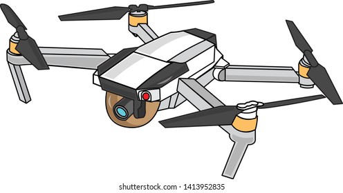 illustration of a modern drone quad copter