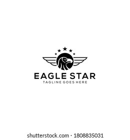 Illustration Modern Eagle star emblem Logo Vector icon template