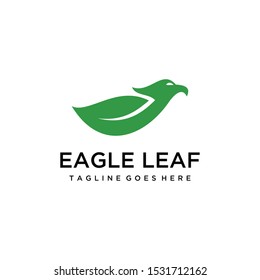 Illustration Modern Eagle or swan Logo Vector icon template with nature leaf sign logo design