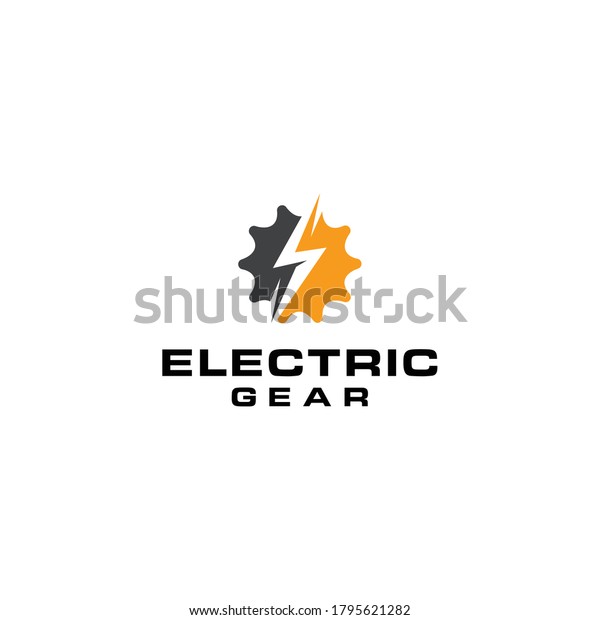 Illustration modern electric gear industrial logo icon\
vector sign 