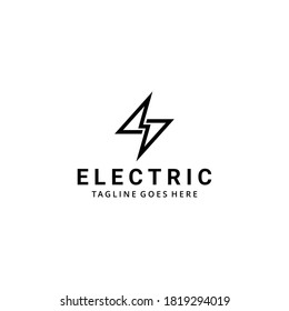 Illustration modern electric sign bolt logo design template