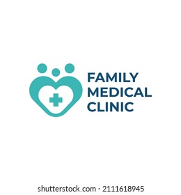 Illustration Modern Family Medical Clinic Logo Vector Icon 