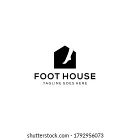 Illustration modern foot massage house sign logo design template 