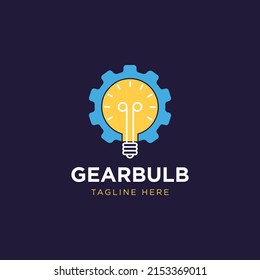 Illustration Modern Gear Light Bulb Logo Icon Vector Sign Industrial