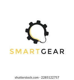 Illustration modern gear light bulb logo icon vector sign industrial design