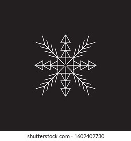 Illustration modern geometric winter snowflake logo vector icon design concept idea symbol 