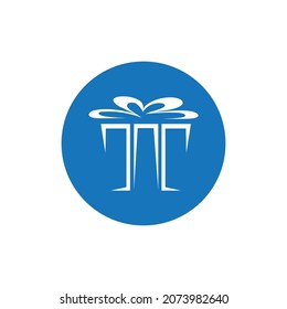 Ilustración diseño del logotipo de la caja de regalo moderna 