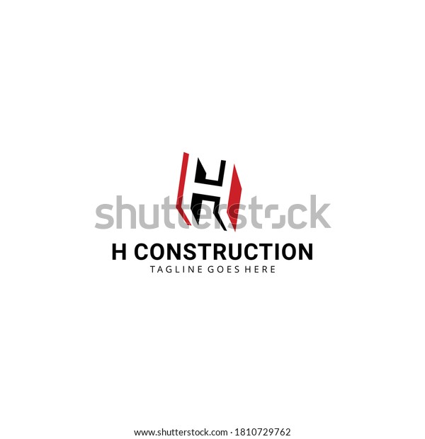 Illustration Modern H Construction Monogram Sign Stock Vector (Royalty