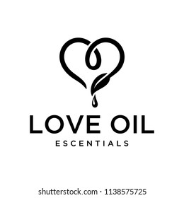 Illustration modern heart sign joined with leaves logo design