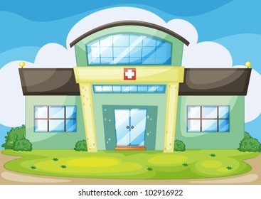 illustration of a modern hospital