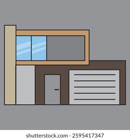 Illustration of a modern house, house