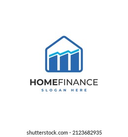 Illustration modern House finance chart bar logo icon vector