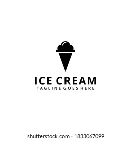 Illustration modern ice cream sign logo design template