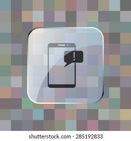 illustration of modern icon phone with cloud