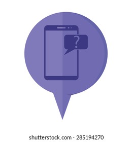 illustration of modern icon phone with cloud