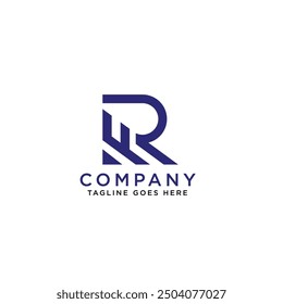 Illustration modern initials FR is combined into a new form logo design