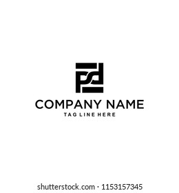 illustration modern with initials PD or DP sign logo design