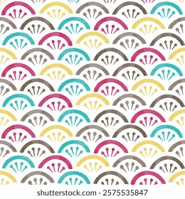 Illustration of a modern Japanese style seamless pattern background (vector)