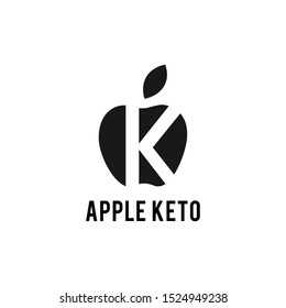 Illustration modern K apple geometric logo design