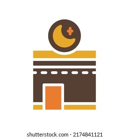 Illustration modern Kabah vector icon, Mecca ka`bah vector icon