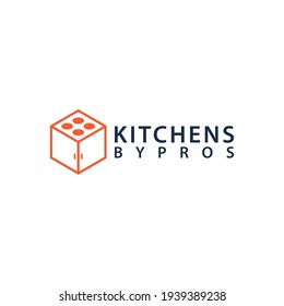 Illustration modern kitchen restaurant with box sign logo design template