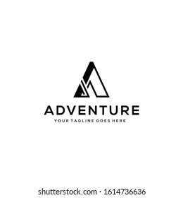 Illustration modern letter A Sign geometric logo design