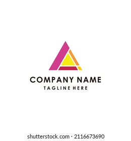 Illustration modern letter A triangle sign geometric logo design template
