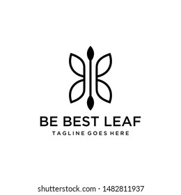 Illustration modern lotus flower with petals letter B sign logo design