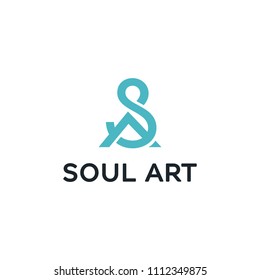 Illustration modern luxury logo initials S,A sign