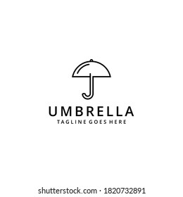 Illustration modern luxury umbrella rain logo design template