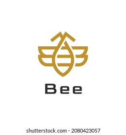 Illustration Modern and Minimal insect Bee logo design 
