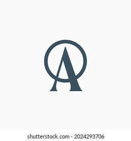 Illustration Modern and minimalist combination of letter A and O logo design